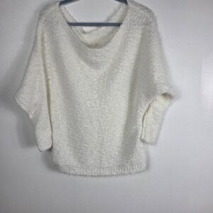 Maurices Fuzzy Knit Sweater Boat Neck Dolman Sleeve White Size L‎